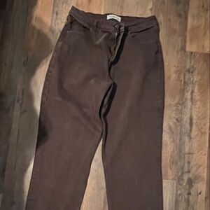 Abercrombie & Fitch, 90s ultra high rise, straight brown denim